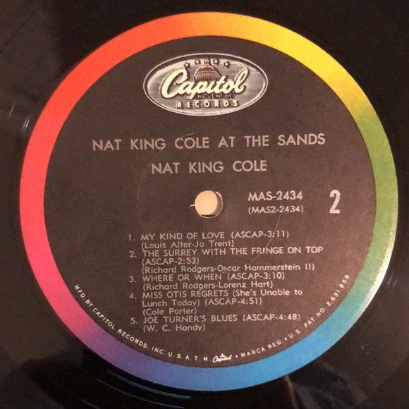 Nat King Cole At The Sands Vinyl Lp '66 - Picture 6 of 9
